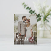 Rustic Moody vertical Wedding photography Thankful Briefkaart (Staand voorkant)