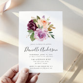Rustic Moody Waterverf Floral Graduation Party Kaart