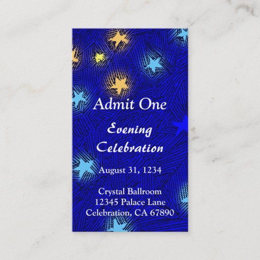 Rustic Moon and Stars Event Ticket Visitekaartje (Voorkant)