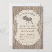 Rustic Moose Baby shower Invitation Kaart (Voorkant)