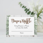 Rustic Moose Baby shower Luier Raffle Kaart (Staand voorkant)