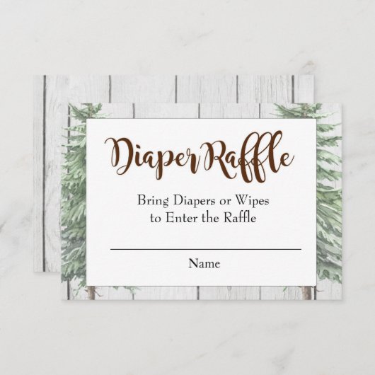 Rustic Moose Baby shower Luier Raffle Kaart (Voorkant / Achterkant)