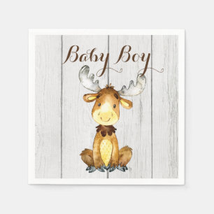 Rustic Moose Baby shower Servet