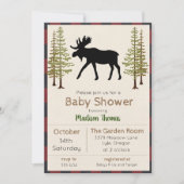 Rustic Moose Boy Baby shower Invitation Kaart (Voorkant)