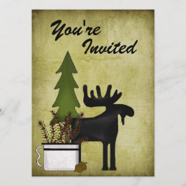 Rustic Moose Family Reunion Party Uitnodiging