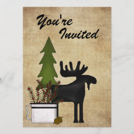 Rustic Moose Family Reunion Party Uitnodiging