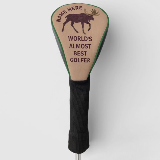Rustic Moose Faux Leather-Kijk Funny Golfheadcover (Voorkant)