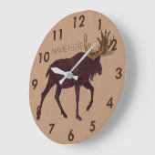 Rustic Moose Faux Leather-Kijk naam Grote Klok (Hoek)