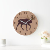Rustic Moose Faux Leather-Kijk naam Grote Klok (Huis)