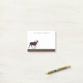 Rustic Moose Faux Leather-Look Gepersonaliseerd Post-it® Notes (Op bureau)