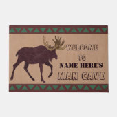 Rustic Moose Faux Leather-Look Man Cave Deurmat (Voorkant)