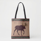 Rustic Moose Faux Leather-Look Mode Chic Tote Bag (Voorkant)