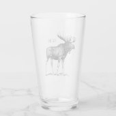 Rustic Moose Illustratie | Monogram Glas (Achterkant)