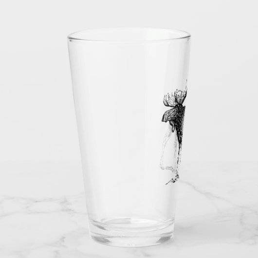 Rustic Moose Illustratie | Monogram Glas (Rechts)