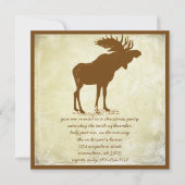 Rustic Moose Kerstmis Invitting Kaart (Voorkant)