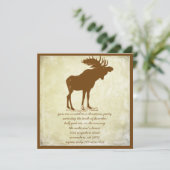 Rustic Moose Kerstmis Invitting Kaart (Staand voorkant)