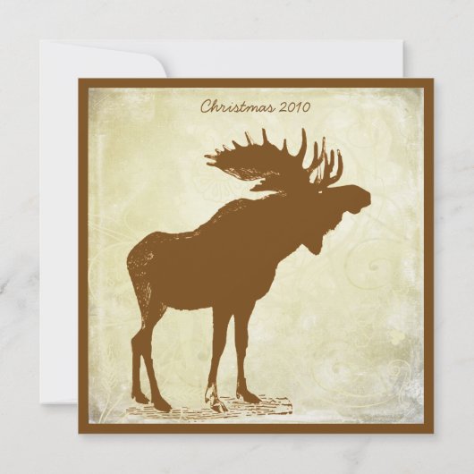 Rustic Moose Kerstmis Invitting Kaart (Achterkant)