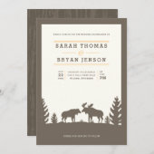 Rustic Moose Outdoor Wedding Kaart (Voorkant / Achterkant)