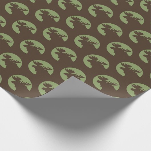 Rustic Moose Pattern Cadeaupapier (Hoek)