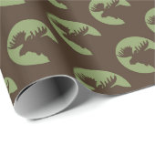 Rustic Moose Pattern Cadeaupapier (Rol Hoek)
