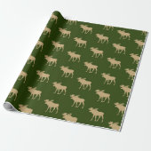 Rustic Moose Pattern Cadeaupapier (Uitgerold)