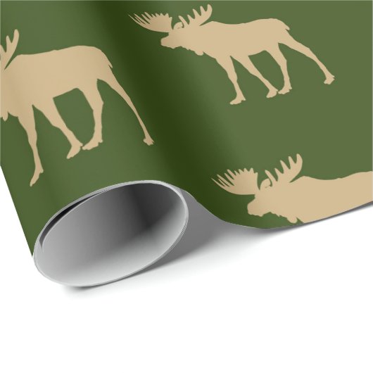 Rustic Moose Pattern Cadeaupapier (Rol Hoek)