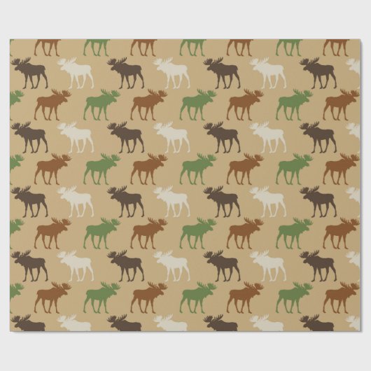Rustic Moose Pattern Cadeaupapier (Vlak)