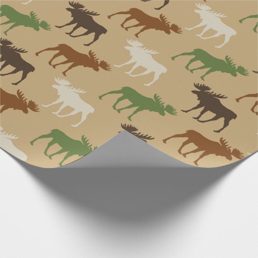 Rustic Moose Pattern Cadeaupapier (Hoek)