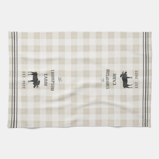 Rustic Moose Personalized Play Theedoek (Horizontaal)