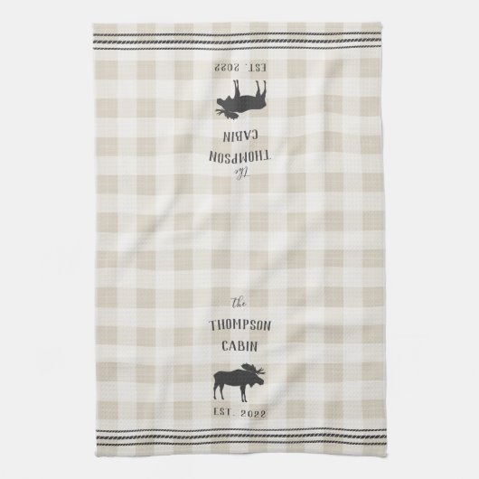 Rustic Moose Personalized Play Theedoek (Verticaal)