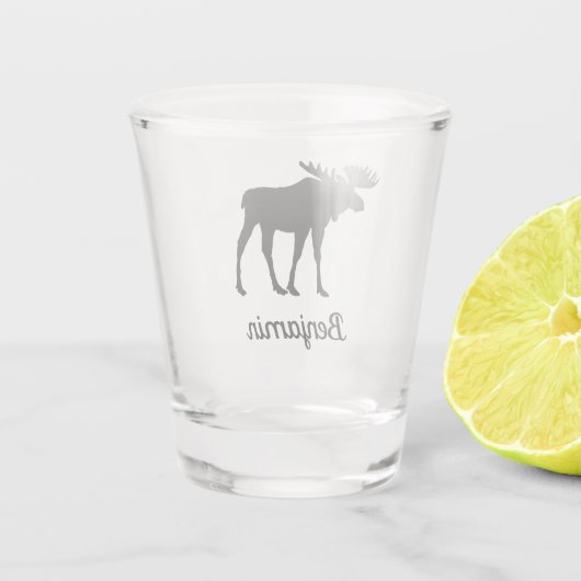 Rustic Moose Shot Glas (Achterkant)