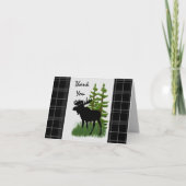 Rustic Moose Silhouette met Black Pset Bedankkaart (Voorkant)