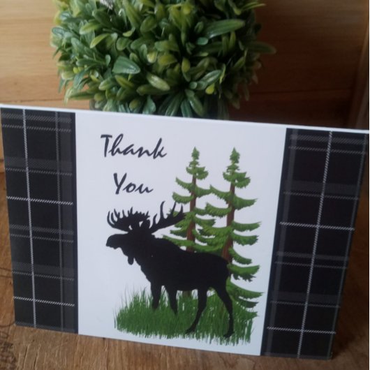 Rustic Moose Silhouette met Black Pset Bedankkaart