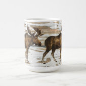 Rustic Moose Weathered Wood Koffiemok (Center)