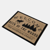 Rustic Moose Welkom op onze nek van de Bossen Deurmat (Schuin)