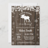 Rustic Moose Winter Snowflake Baby shower Kaart (Voorkant)