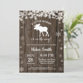 Rustic Moose Winter Snowflake Baby shower Kaart (Staand voorkant)