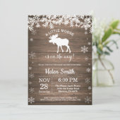 Rustic Moose Winter Snowflake Baby shower Kaart (Staand voorkant)