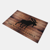 Rustic Moose Wood Gepersonaliseerde familienaam Deurmat (Schuin)