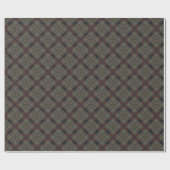 Rustic Moss Green and Burgundy Muted Tartan Gift Cadeaupapier (Vlak)
