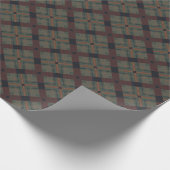 Rustic Moss Green and Burgundy Muted Tartan Gift Cadeaupapier (Hoek)