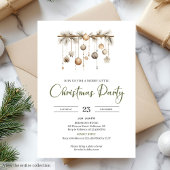 Rustic Moss Green Beige Nordic Christmas Party Kaart