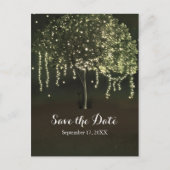 Rustic Mossy Lighted Tree Wedding Save the Date Aankondigingskaart (Voorkant)