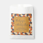 Rustic Mosterd Blauw Bloem Bruidsdouche Dankjewel Bedankzakje (Voorkant)