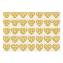 Rustic Mosterd Gouden Decoratief Hartpatroon