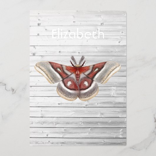 Rustic Moth Folie Uitnodiging (Voorkant)