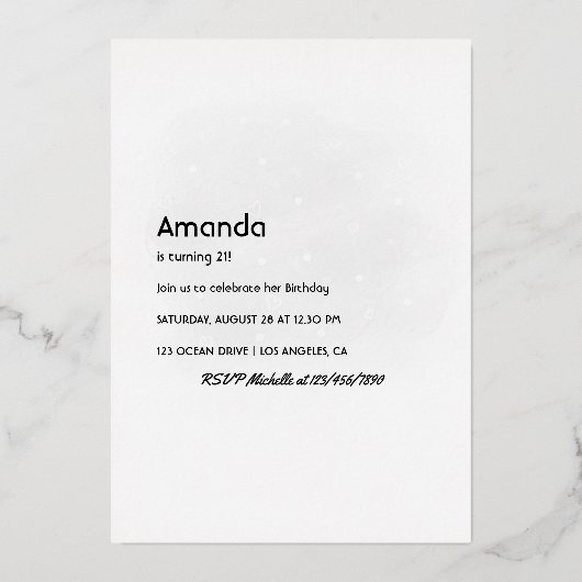 Rustic Moth Folie Uitnodiging (Achterkant)