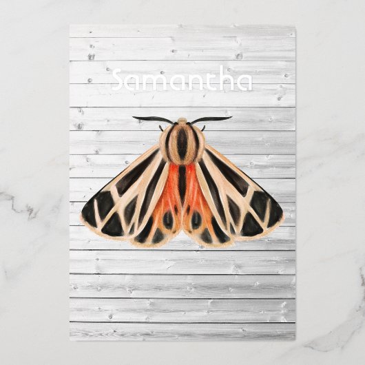 Rustic Moth Folie Uitnodiging (Voorkant)