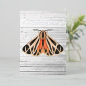 Rustic Moth Folie Uitnodiging (Staand Voorkant)