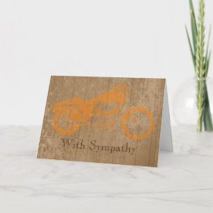 Rustic Motorcycle Sympathy Card voor een Biker Kaart